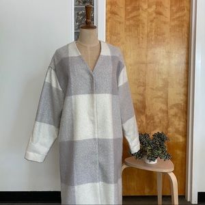 Plaid Cocoon Coat XS